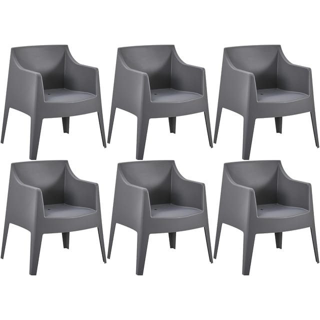 CLP 6er Set Stühle Bartal Farbe:dunkelgrau