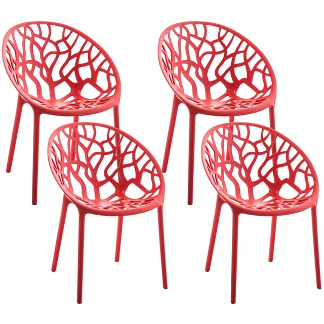 CLP 4er Set Stuhl Hope Farbe:rot