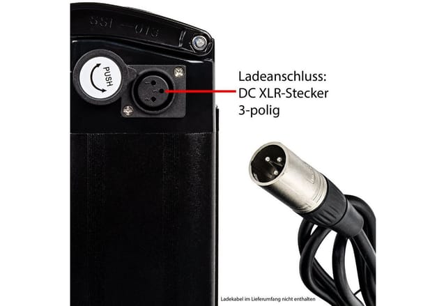 Zündapp Z510 Akku 36V 10,4Ah 374,4Wh Batterie Sitzrohrakku Pedelec Lithium Ionen E-Bike Fahrradakku Li-Ion Ersatzakku DC 3 poliger Stecker XLR