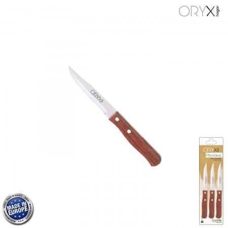 Montana Patatero Messer Edelstahlklinge 9 Cm. Holzgriff (blister 3 Stück)