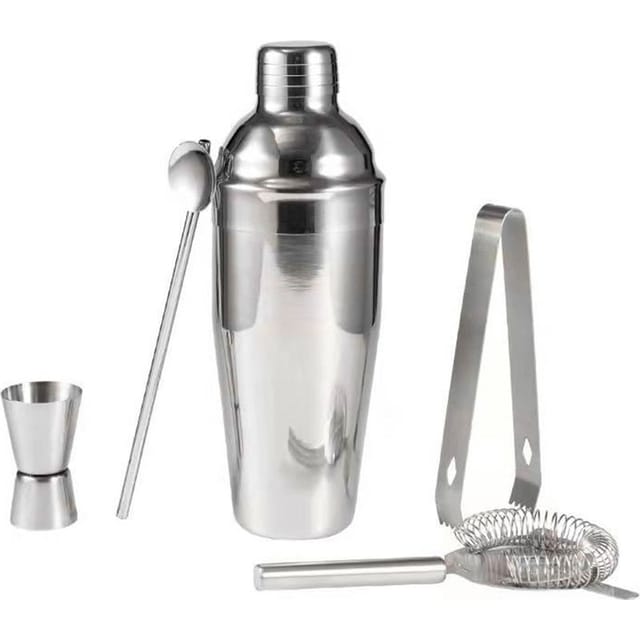 5-teiliges Cocktailmixer-set Aus Edelstahl, 750 Ml Fassungsvermögen, Für Smoothies Und Getränke