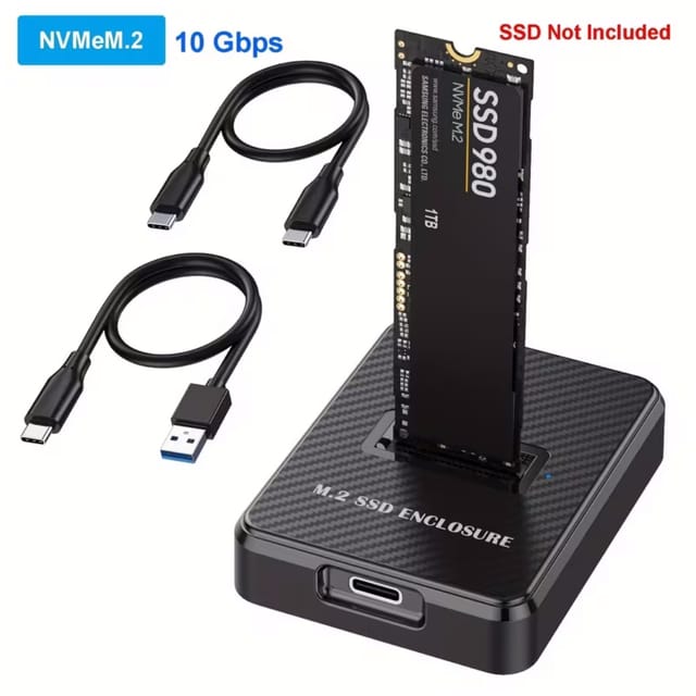 Externes Gehäuse Für Nvme M.2 Ssds Mit Usb-c 3.1-schnittstelle, Unterstützt Übertragungsgeschwindigkeiten Von Bis Zu 10 Gbit/s.