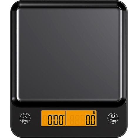 Digitale Küchenwaage Mit Timer, Hohe Präzision 3 Kg/0,1 G, Kompakt Und Mit Led-anzeige Ausgestattet, Wiederaufladbar Mit Usb-c-ladekabel.