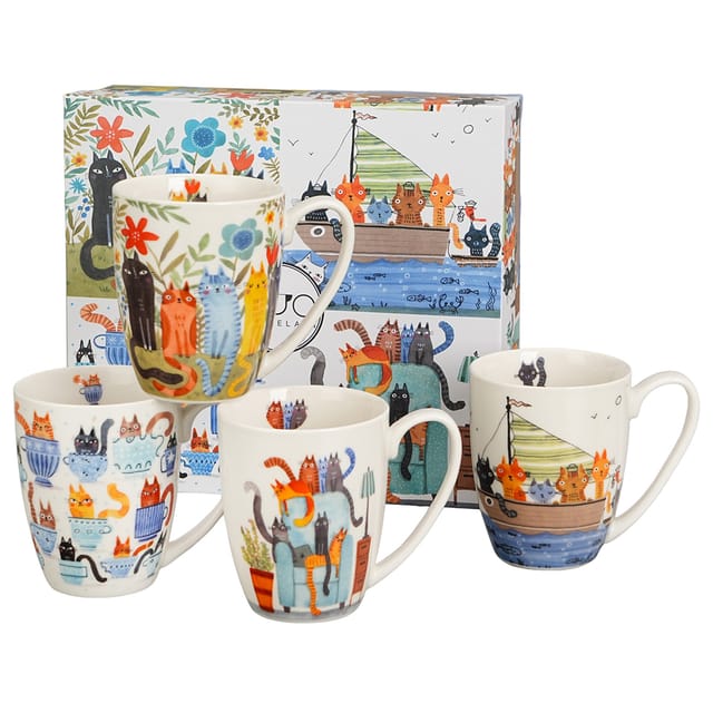Set Mit 4 Katzenwelt-tassen (4 X 360 Ml)
