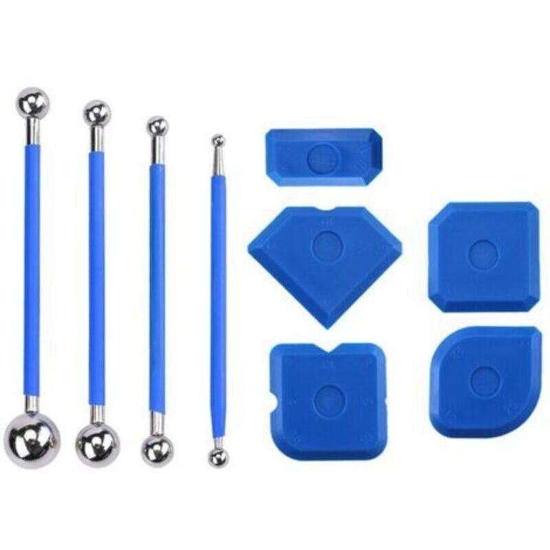 9-teiliges Silikon-fugenwerkzeug-set, Präzise Abdichtung Von Badezimmerfugen, Ergonomischer Griff, Austauschbare Klingen – Ulisem