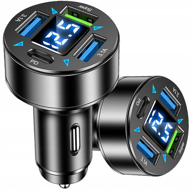Schneller 3,1-a-led-kfz-ladeadapter Mit Qc 3.0 X3 Usb + Pd, 66 W, Koanni