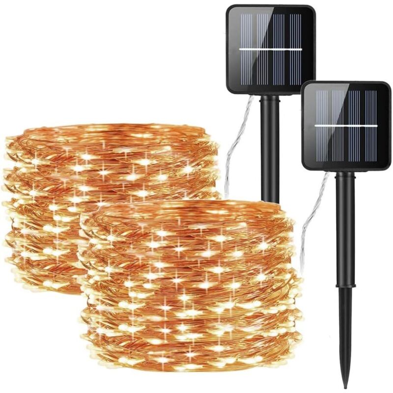20 M Lange Solar-lichterkette Mit 100 Leds, Ip65 Wasserdicht Für Garten Und Festliche Außendekoration - Ulisem