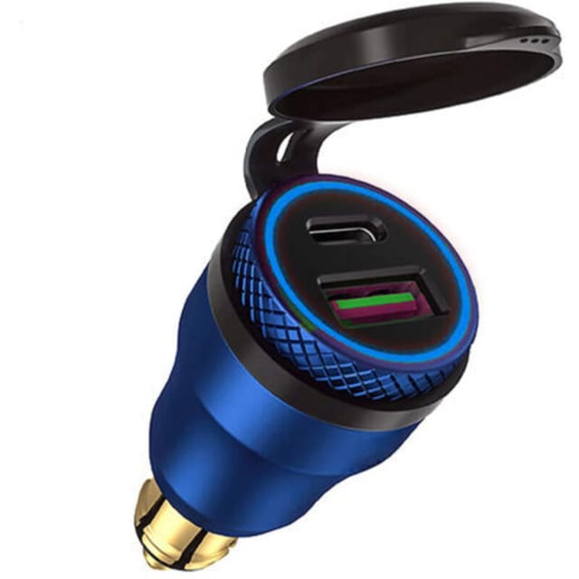 [niemals Verwendet] (hellrotes Gehäuse) Motorrad-usb-zigarettenanzünderadapter, Zwei Usb-12v-pd-3.0- Und Qc-3.0-anschlüsse Für Bmw Motorrad