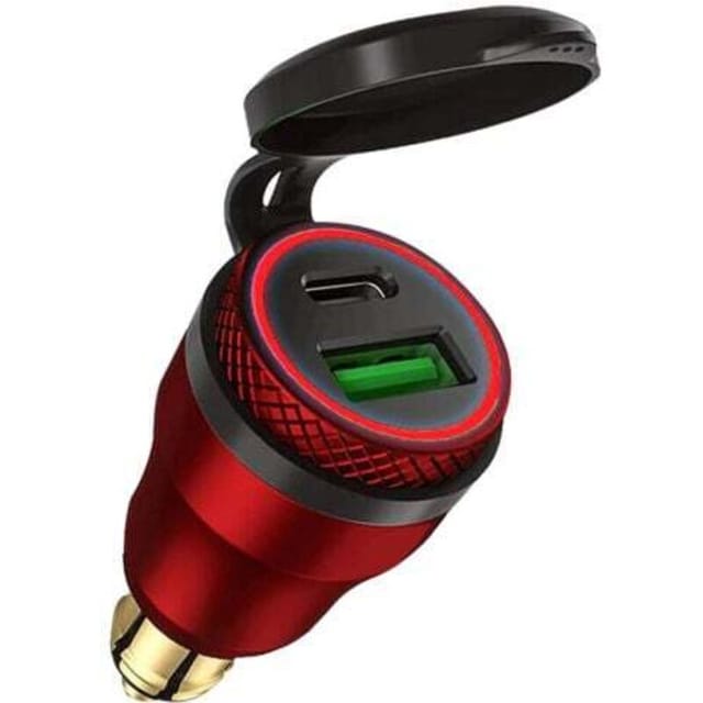 [niemals Verwendet] (blaues Gehäuse) Motorrad-usb-zigarettenanzünderadapter, Zwei Usb-12v-pd-3.0- Und Qc-3.0-buchsen Für Bmw Motorrad