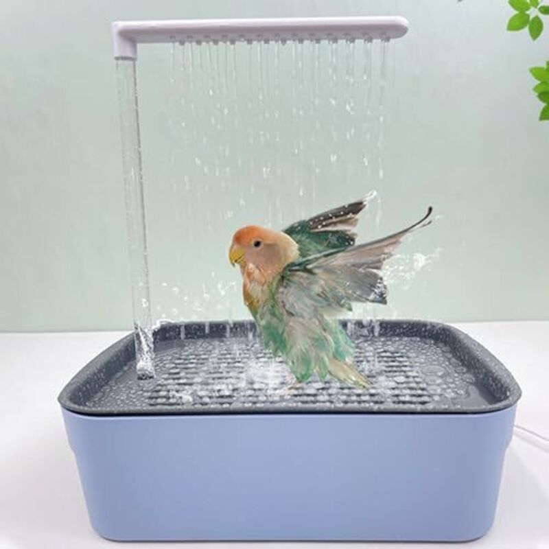 Automatisches Vogelbad Mit Integrierter Dusche, Wasserzirkulation, Ideal Für Wellensittiche Und Nymphensittiche, Selbstreinigend - Ulisem