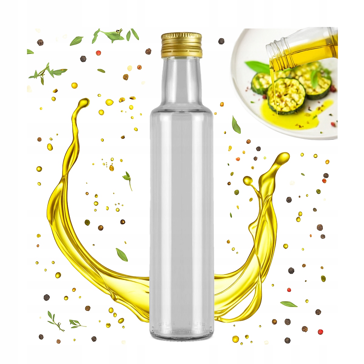 Dorica Flasche 250ml Klarglasflaschen Für Öl, Essig, Saft, Tinkturen