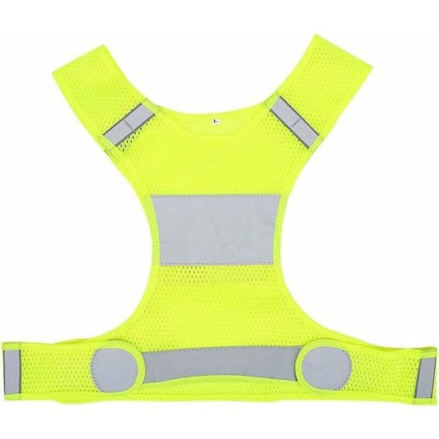 [niemals Verwendet] Reflektierende Laufweste, Fluoreszierend Gelb, Verstellbare Größe, Gut Sichtbare Reflektierende Weste, Sicherheitsweste Für Nachtläufe Mit Taschen