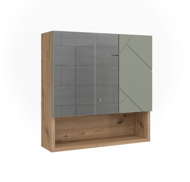 Spiegelschrank Irma, Salbeigrün, 54 X 55 Cm, Vicco