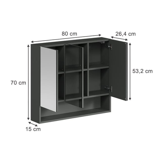 Spiegelschrank Willow, Artisan, 80 X 70 Cm, Vicco