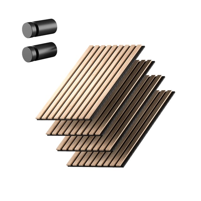 Akustikpaneel Sonoa, Eiche/schwarz, 4er Set, Vicco