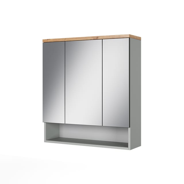 Badspiegelschrank Eden, Grau/artisan, 70 X 77.5 Cm Mit 3 Spiegeltüren, Vicco