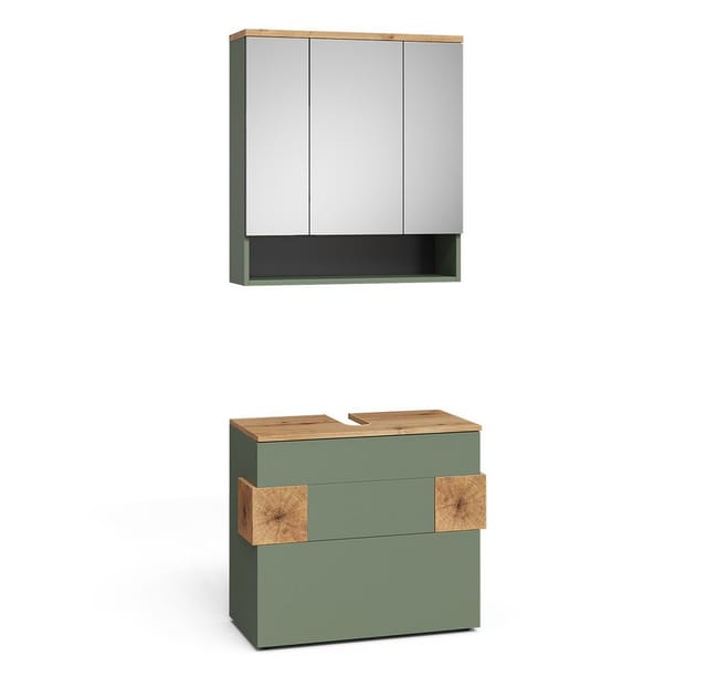 Badmöbel-set Eden, Grün/artisan, 2 Teile, Vicco