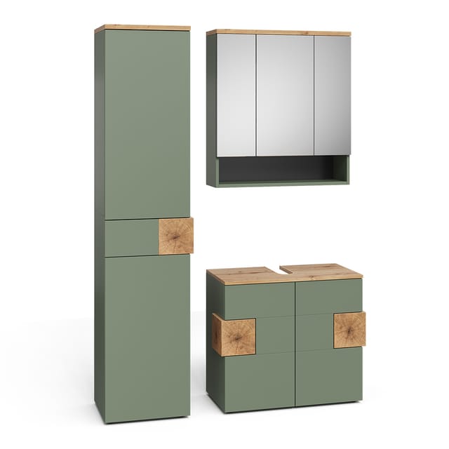 Badmöbel-set Eden, Grün/artisan, 3 Teile, Vicco