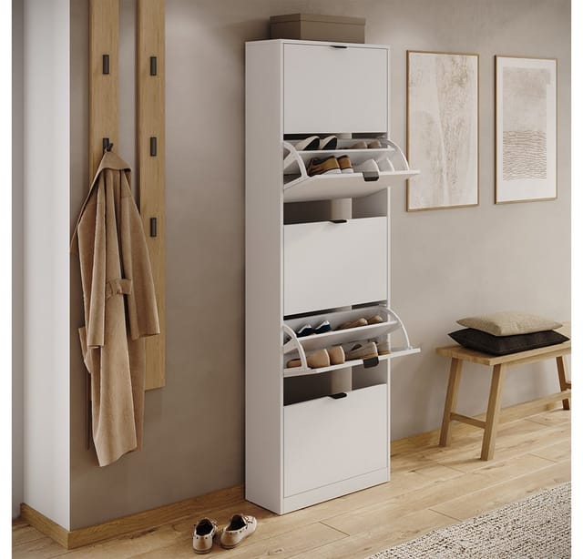 Schuhkipper Gizmo, Weiß, 59 X 181.1 Cm Mit 5 Fächern, Vicco