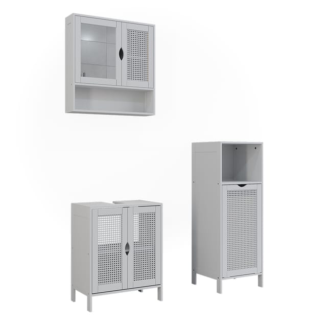 Badmöbel-set Liora, Weiß, 3 Teile, Vicco