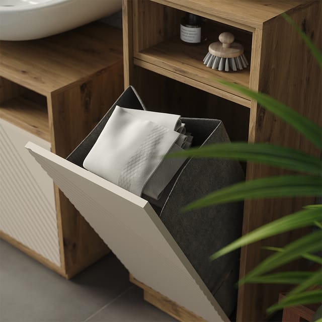 Wäscheschrank Beatrice, Cashmere/artisan-eiche, 38 X 93 Cm, Vicco