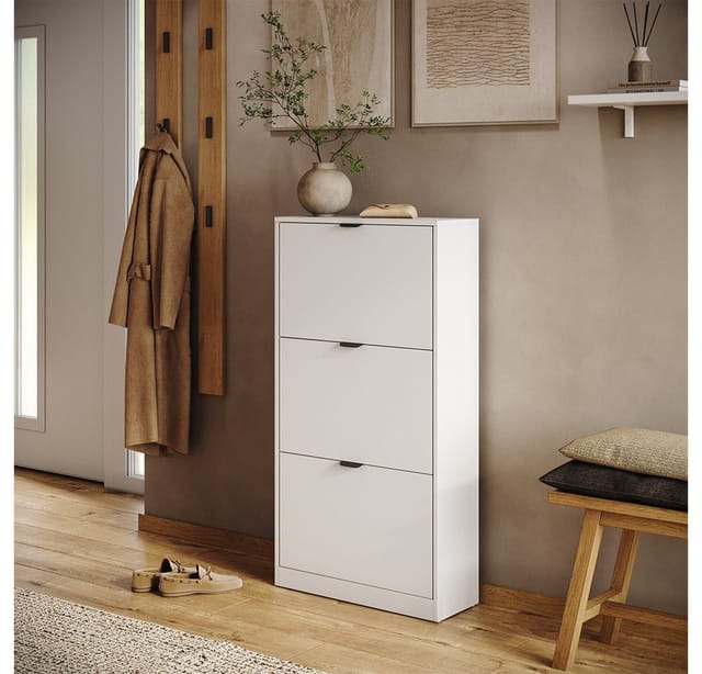 Schuhkipper Gizmo, Weiß, 59 X 112 Cm Mit 3 Fächern, Vicco