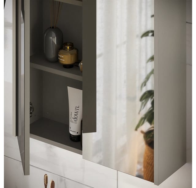 Spiegelschrank Ruford, Cashmere, 60 X 75.8 Cm Mit 3 Geschlossenen Fächern, Vicco