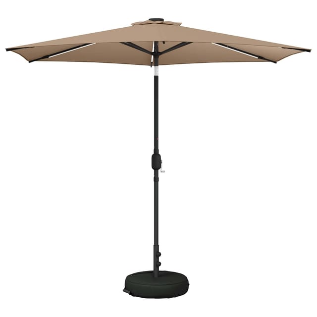 Vidaxl Garden Parasol With Led Lights And Base 270 X 270 Cm Polyester