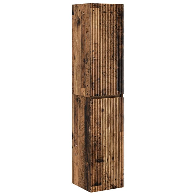 Vidaxl Wall-mounted Bathroom Cabinet Old Wood 33 X 34.5 X 160 Cm