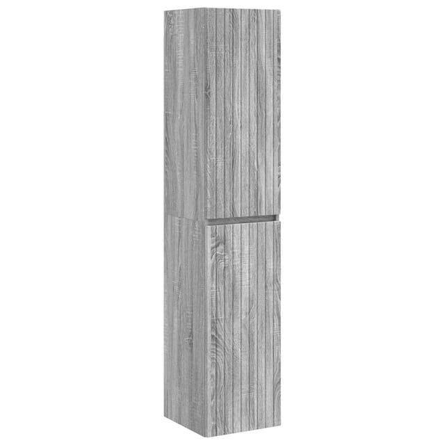 Vidaxl Wall-mounted Bathroom Cabinet Grey Sonoma 33 X 34.5 X 160 Cm