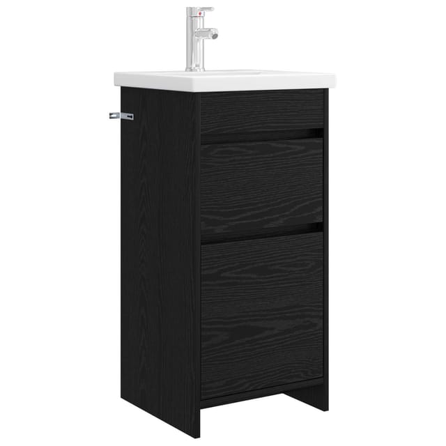 Vidaxl Bathroom Vanity With Sink Black Oak 42 X 40 X 84.5 Cm
