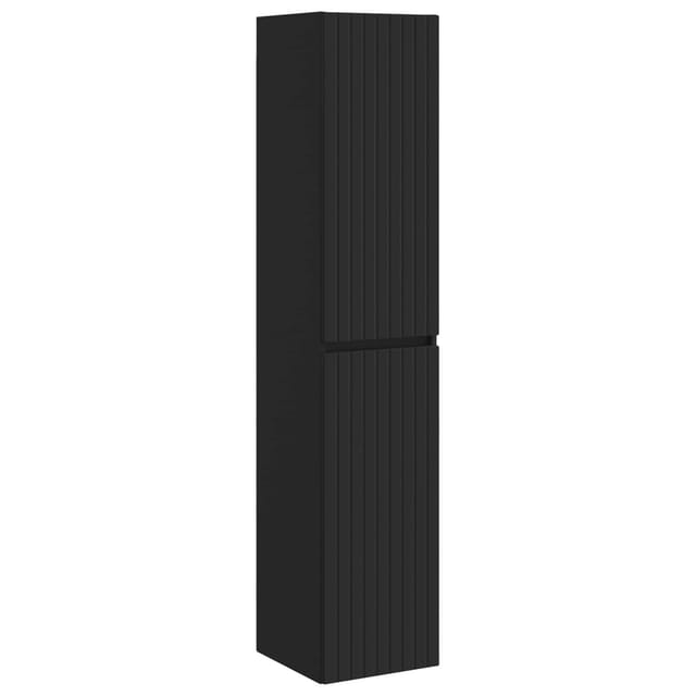 Wandmontierter Badezimmerschrank Schwarz 33 X 34,5 X 160 Cm Vidaxl