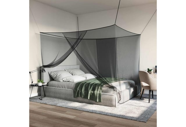 Vidaxl Mosquito Net For Bed 156 Mesh Black 220 X 200 X 210 Cm