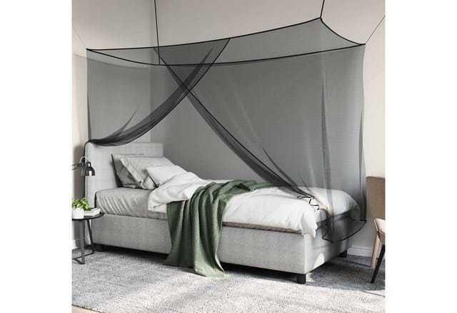 Vidaxl Mosquito Net For Bed 156 Mesh Black 220 X 100 X 150 Cm