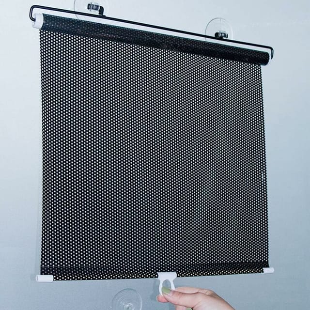 Rideau De Balcon Rétractable 50x125cm – Ventouses Pour Installation Sans Perçage – Protection Uv Et Chaleur – Voile D'Ombrage Pour Fenêtres