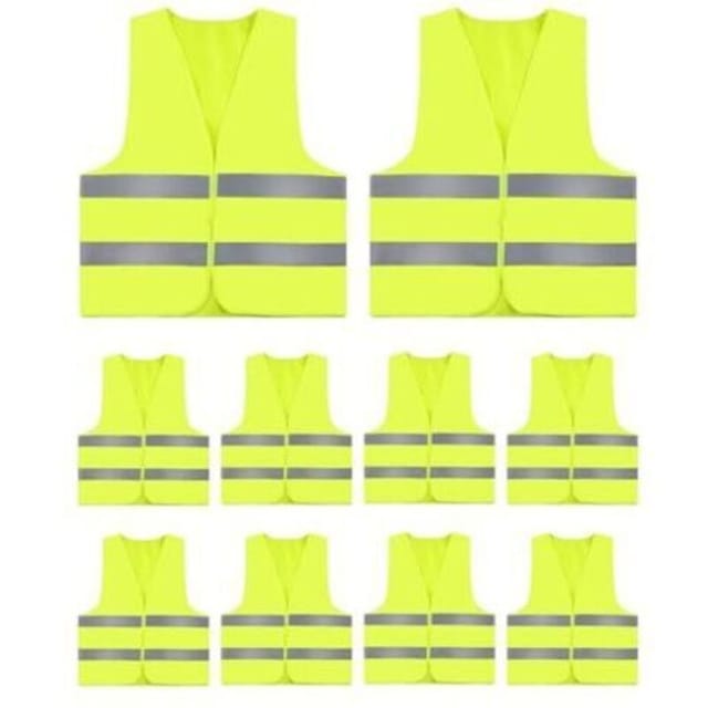10er-pack Hochsichtbare, Reflektierende Sicherheitswesten, Sicherheitswesten Für Erwachsene Und Kinder, Sicherheitswesten Für Autos, Fluoreszierende Reflektierende Westen Für Fahrräder Und Baustellen