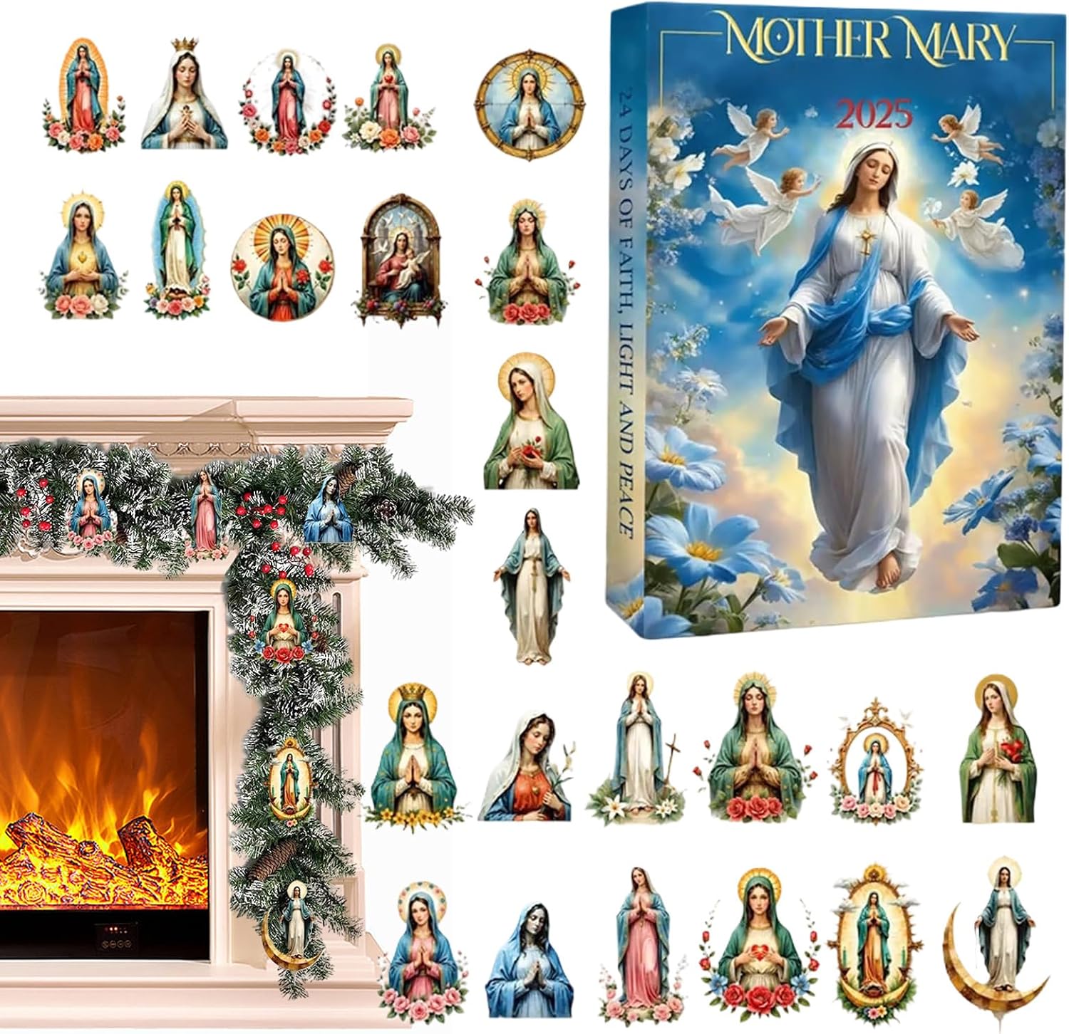 Weihnachts-adventskalender 2025 Aus Acryl Marien-ornamente Für Drinnen Und Draußen, Wand, Fenster, Weihnachtsbaum, Wohnzimmer