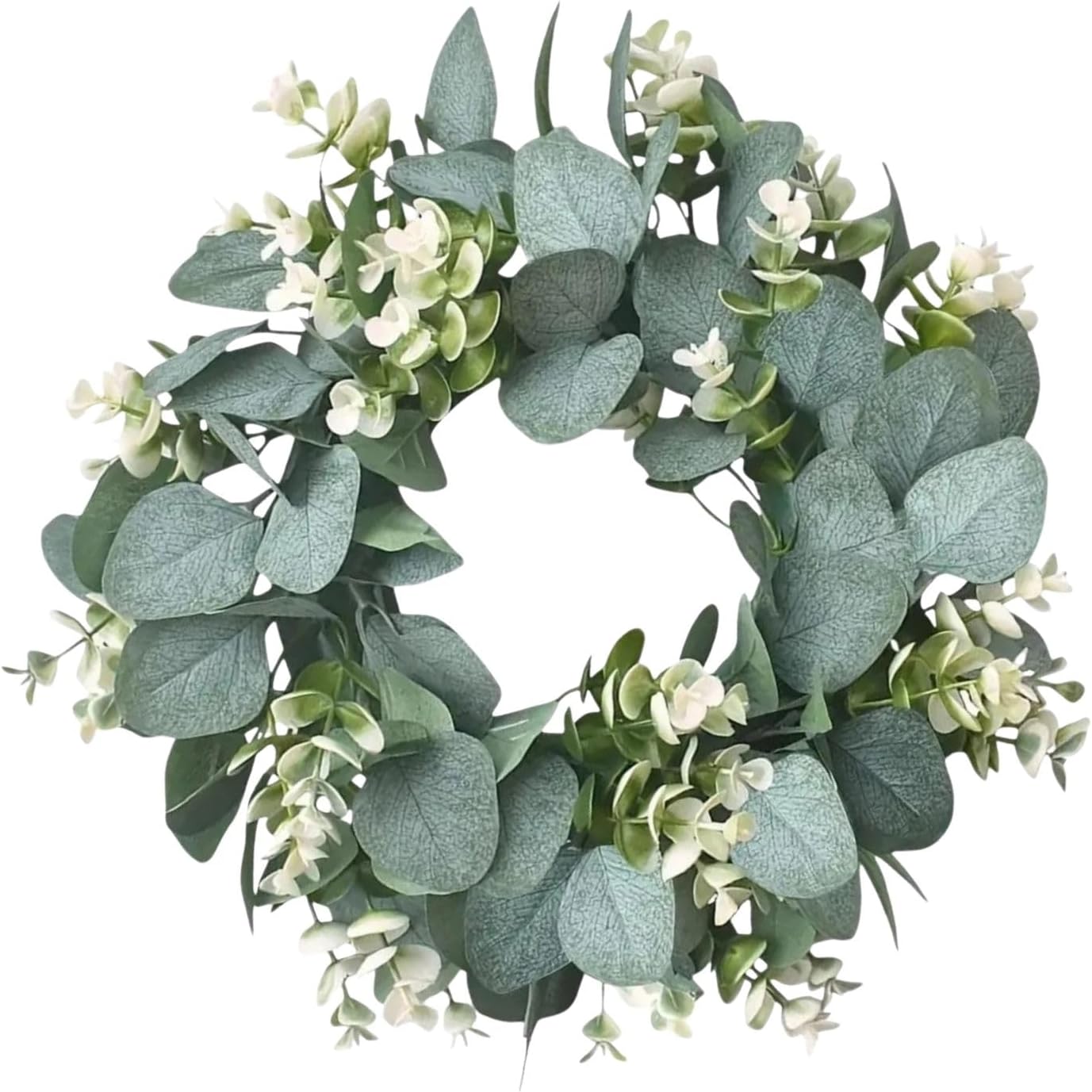 Sommerlicher Türkranz (33 Cm) Mit Eukalyptus Und Trockenblumen, Frühlingsdekoration Für Haustür Und Wand, Grüner Kranz Für Fenster, Kamin Und Eingangsbereich – Das Ganze Jahr Über