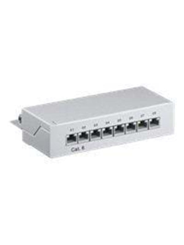Cat 6 Mini/desktop Patch Panel, 8 Port, (1 He), Stp Geschirmt, Grau. Farbversion Grau