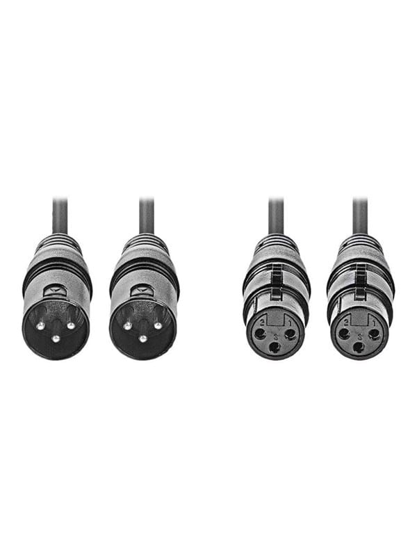 Nedis - Symmetrisches Audiokabel 2x Xlr 3 Pin Stecker 2x Xlr 3 Pin Buchse Vernickelt 050 M Rund Pvc Dunkelgrau Papphulle