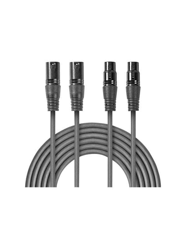 Symmetrisches Audiokabel 2x Xlr 3 Pin Stecker 2x Xlr 3 Pin Buchse Vernickelt 150 M Rund Pvc Dunkelgrau Papphulle
