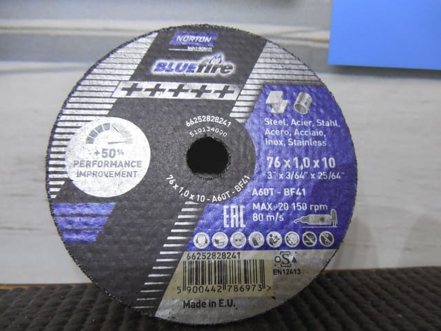 Trennscheibe Norton Blue Fire 76 Mm 1 Mm Dicke