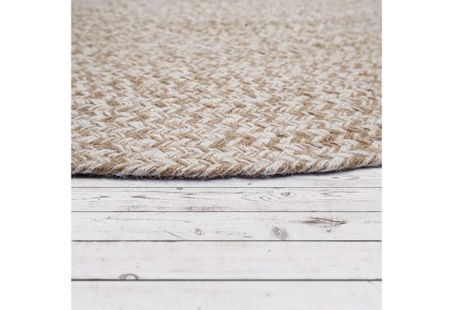 Paco Home - Teppich Rund Wohnzimmer Jute Boho Ethno Muster Modern Handgefertigt Naturteppich Beige, 80 Cm Rund