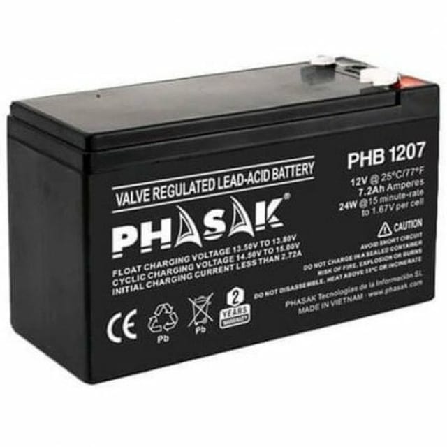 Ups Batterie Phasak Phb 1207 7.2ah 12v Blei