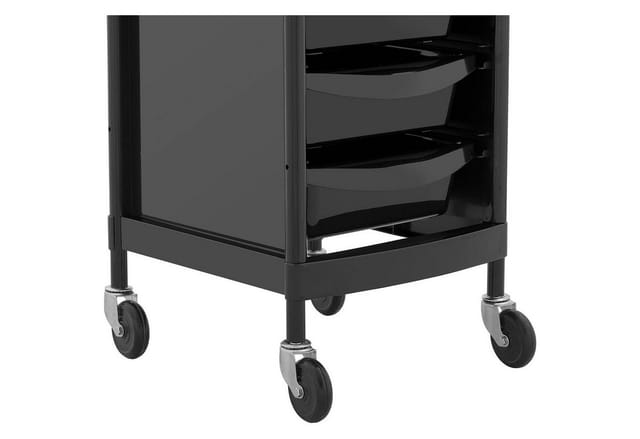 Rollbarer Friseurtrolley Friseurwagen Kosmetikwagen 6 Schubladen 10 Kg Schwarz