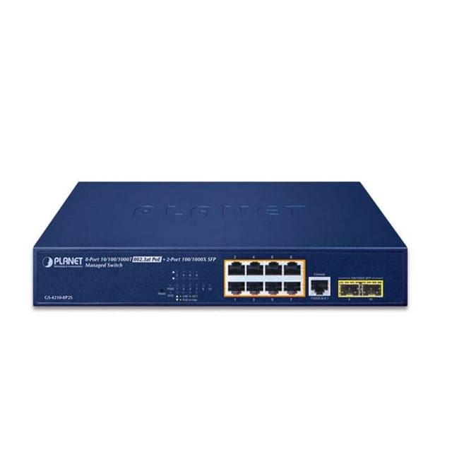 Verteiler 4power 8-ports 10/100/1000t 802.3at Poe + 2 100/1000x Sfp Gs42108p2s