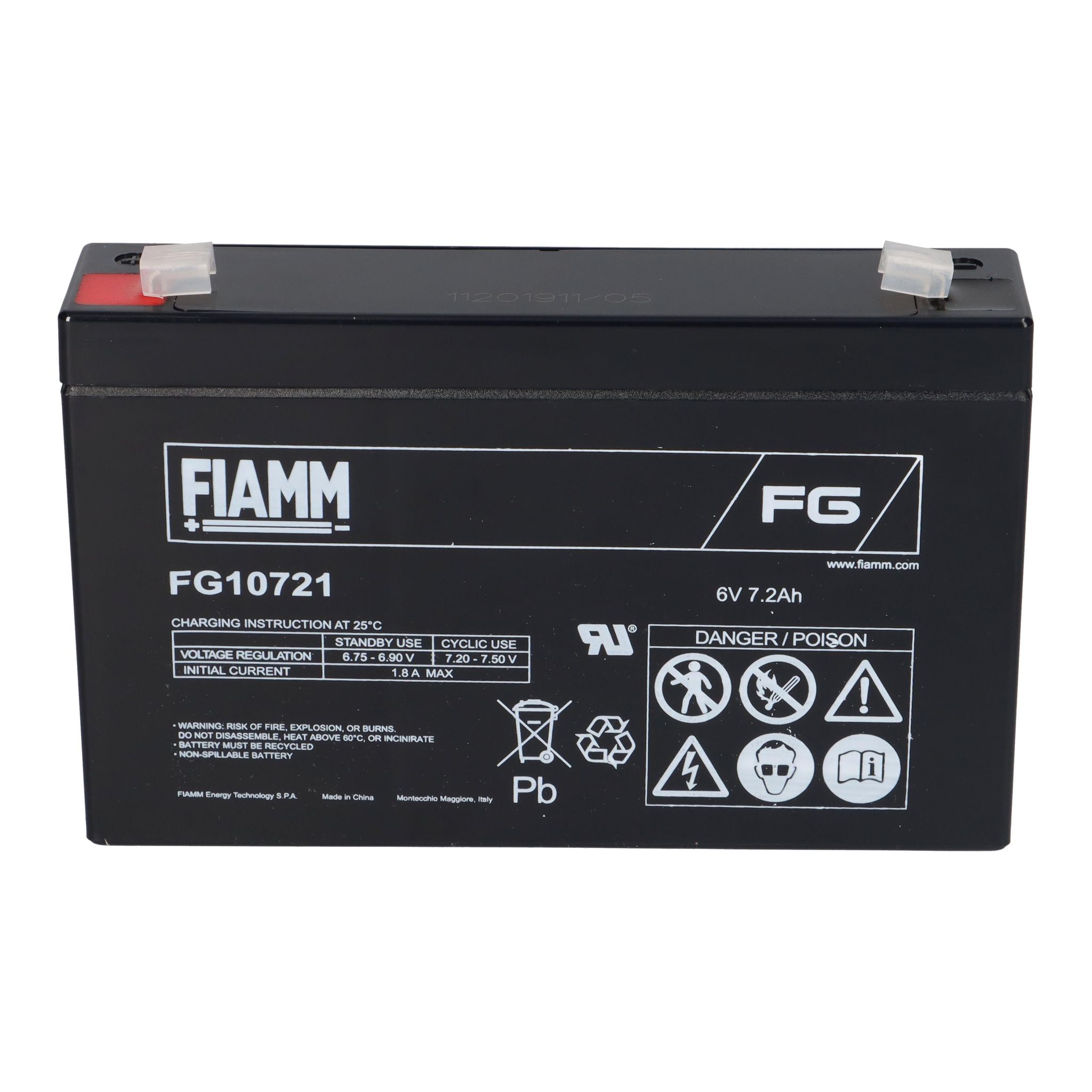 Blei-akku Fg10721 Pb 6v / 7,2ah Faston 4,8 - Fiamm