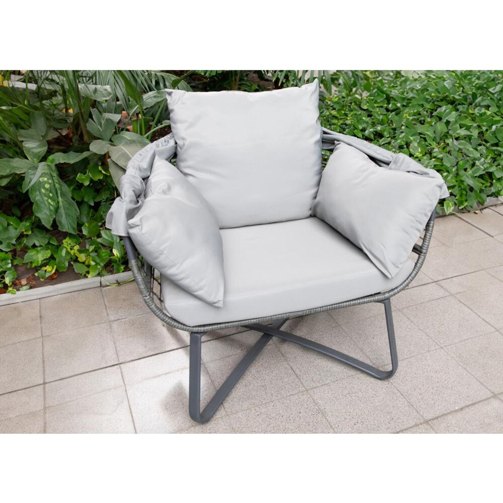 Egg Chair Loungesessel 110x156cm Mit Faltbarem Dach Sessel Outdoor Gartenstuhl Stuhl
