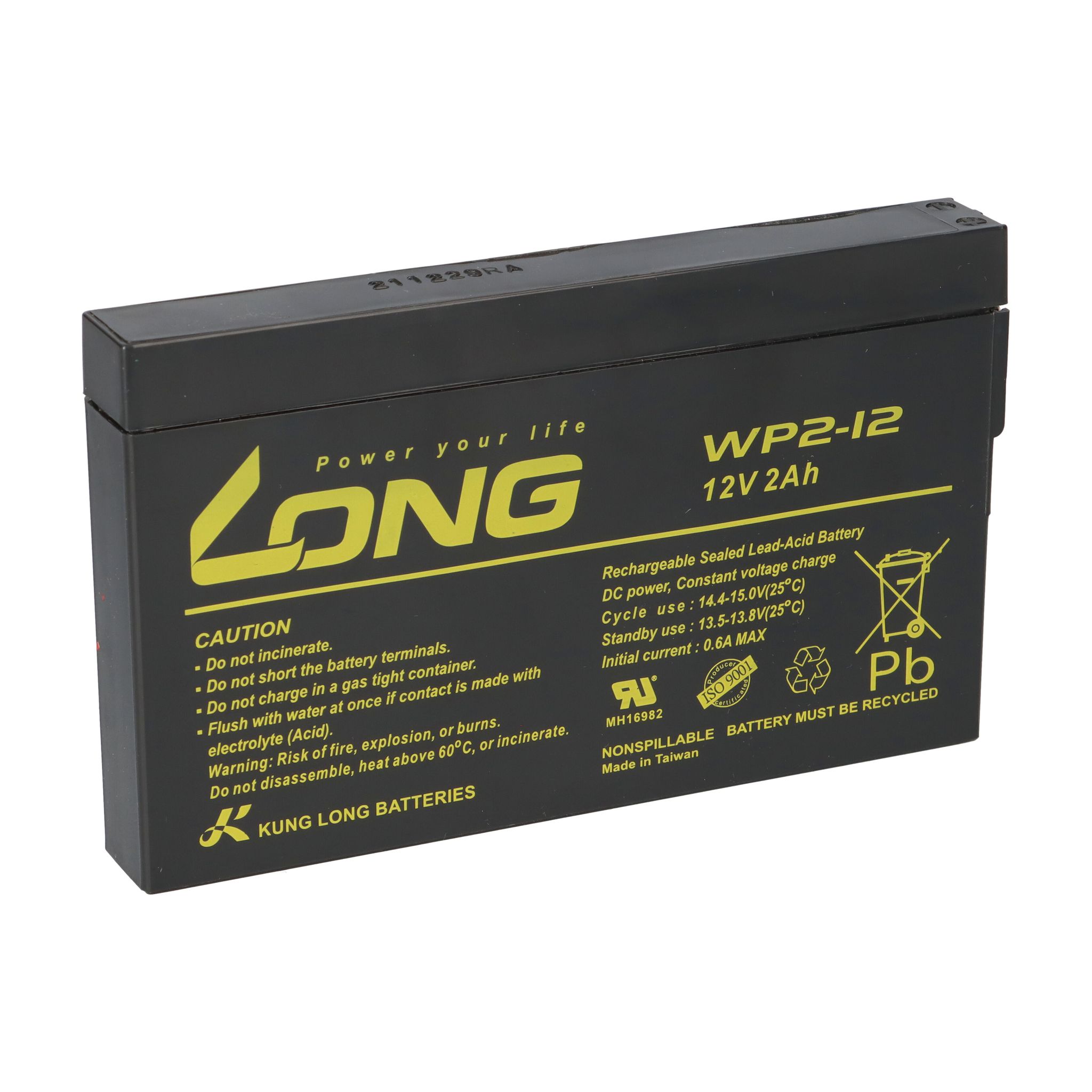 Kunglong - Kung Long Wp2-12 12v 2ah Blei Agm Akku