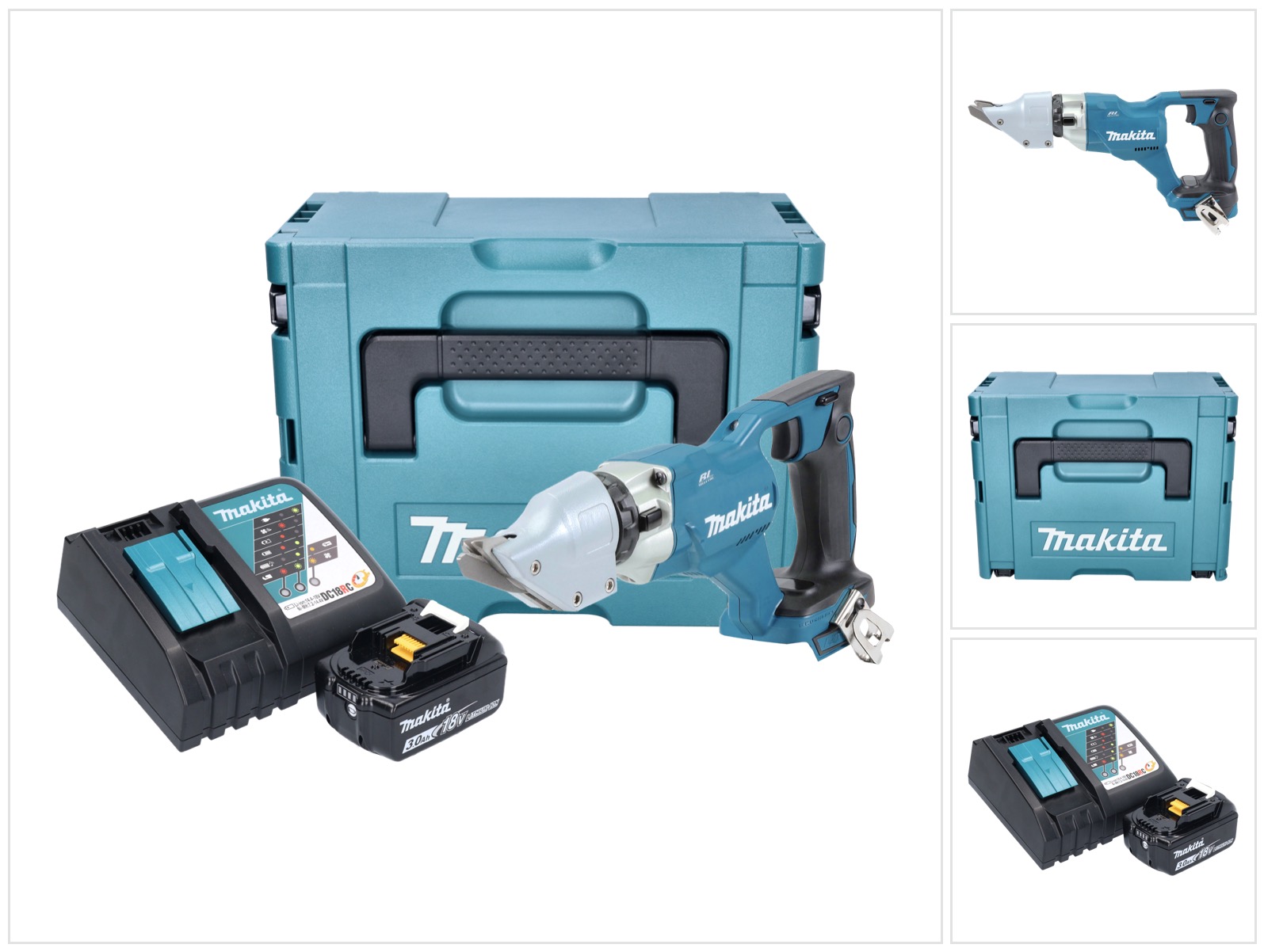 Makita Djs 200 Rf1j Akku Blechschere 18 V 2,0 Mm Brushless + 1x Akku 3,0 Ah + Ladegerät + Makpac